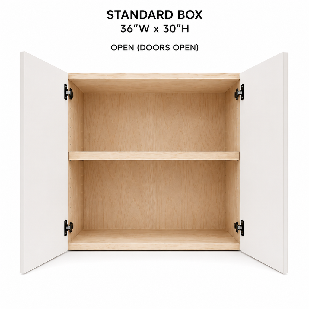 Standard Box 36"W x 30"H - doors open